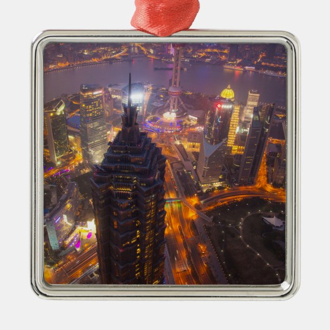 Downtown Shanghai City Metal Ornament (Front)