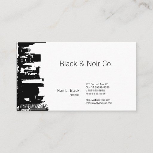 Customizable Downtown Silhouette Architect Business Card Templates