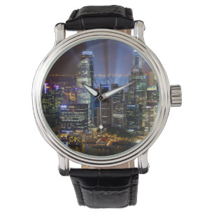 Downtown Singapore city at night Watch