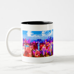 Downtown Singapore Skyline by Jon Baran Two-Tone Coffee Mug