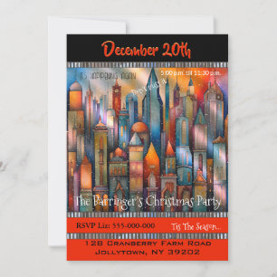 Downtown SnowyKnight Christmas Party Invitation