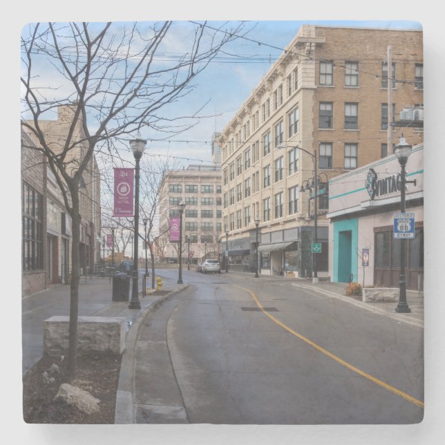 Downtown Springfield Stone Coaster (Front)
