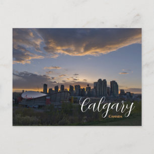 Downtown Sunset Calgary Canada Postcard 