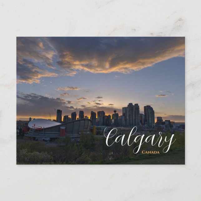 Downtown Sunset Calgary Canada Postcard  (Front)