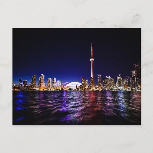 Downtown Toronto Canada cityscape at night Postcard