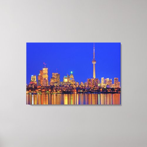 Downtown Toronto skyline at night Canvas Print