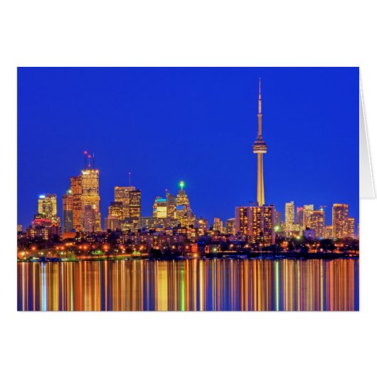 Downtown Toronto skyline at night Cards (Front Horizontal)