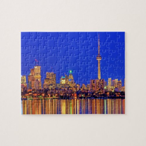 Downtown Toronto skyline at night Jigsaw Puzzle