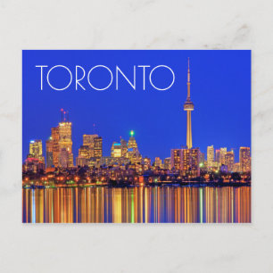 Downtown Toronto skyline at night Postcard