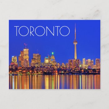 Downtown Toronto Skyline At Night Postcard by takemeaway at Zazzle