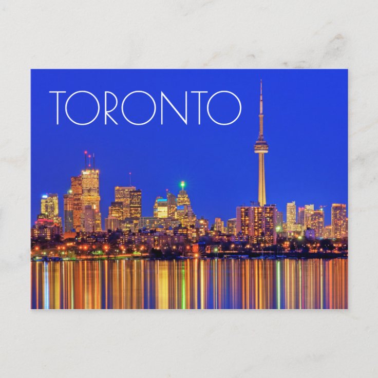 Downtown Toronto skyline at night Postcard Zazzle