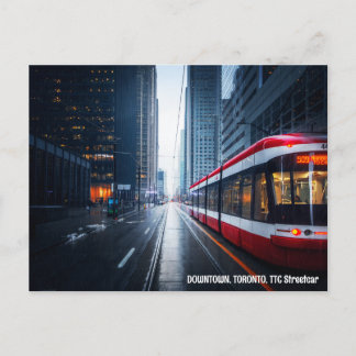 DOWNTOWN, TORONTO, TTC Streetcar Postcard