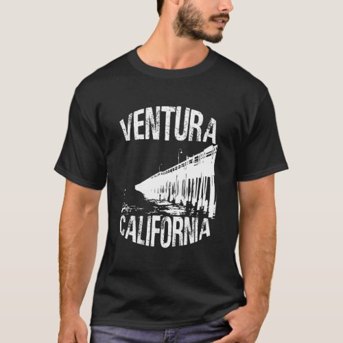 Downtown Ventura California Grungy Pier  Beach T_Shirt