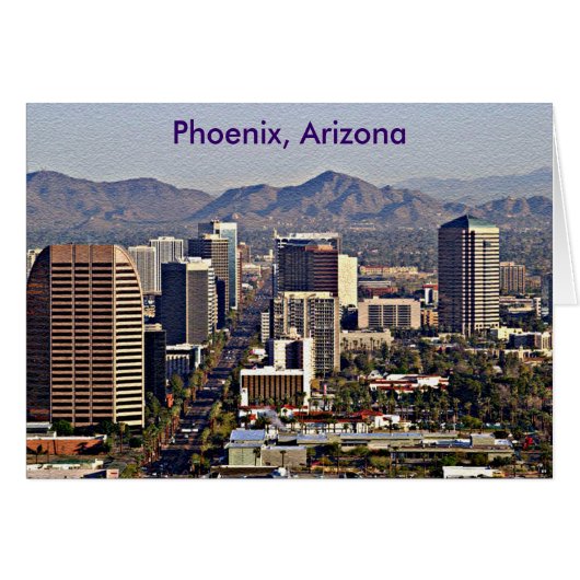 Downtown View of Phoenix, Arizona Cards (Front Horizontal)