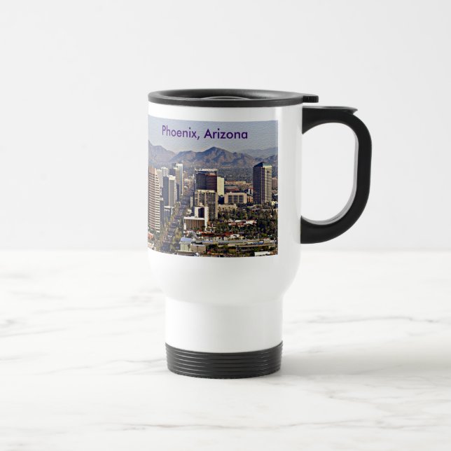 Downtown View of Phoenix, Arizona Travel Mug (Right)