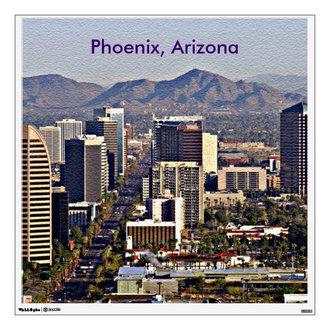 Downtown View of Phoenix, Arizona Wall Sticker (Front)