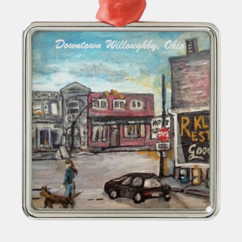Downtown Willoughby Ohio Dog Walk Ornament