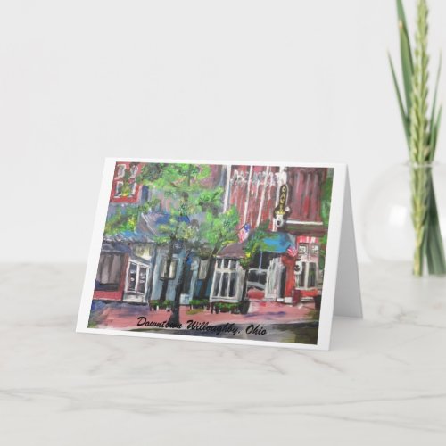 Downtown Willoughby Ohio Painting Greeting Card