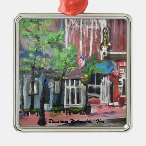 Downtown Willoughby Ohio Painting Ornament