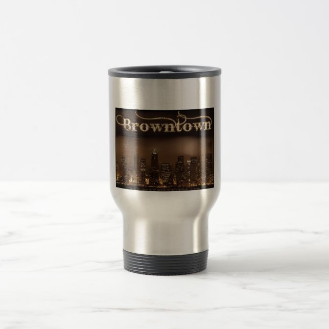 downtownbrownshirt travel mug (Center)