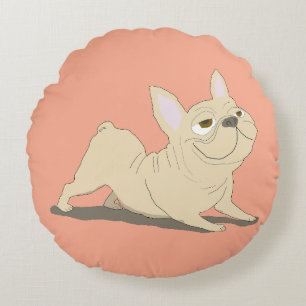 Downward dog round pillow