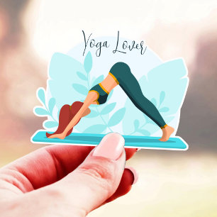 Downward Dog Yoga Pose – Minimalist Custom Design Sticker