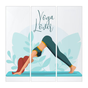 Downward Dog Yoga Pose – Minimalist Custom Design Triptych