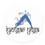 Downward Facing Dog Iyengar Yoga Classic Round Sticker
