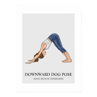 Downward-facing Dog Pose Yoga Fitness Woman Poster