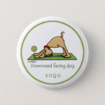 Downward Facing Dog - Yoga Button at Zazzle