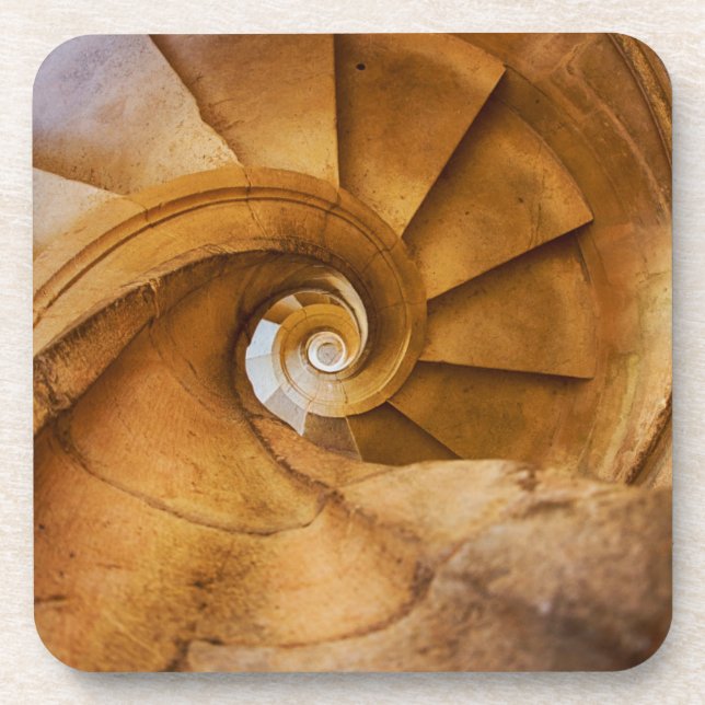 Downward spirl staircase, Portugal Beverage Coaster (Front)