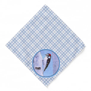 Downy Woodpecker Aspen Painting Original Bird Art Bandana