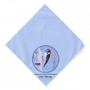 Downy Woodpecker Aspen Painting Original Bird Art Bandana