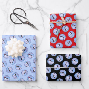 Downy Woodpecker Aspen Painting Original Bird Art Wrapping Paper Sheets
