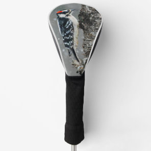 Downy Woodpecker in Snow - Original Photograph Golf Head Cover