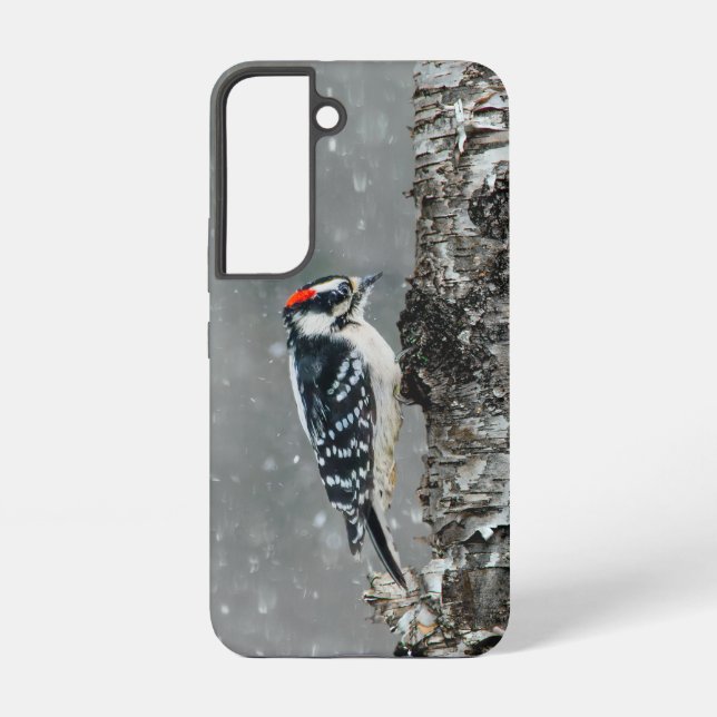Downy Woodpecker in Snow - Original Photograph Samsung Galaxy Case (Back)