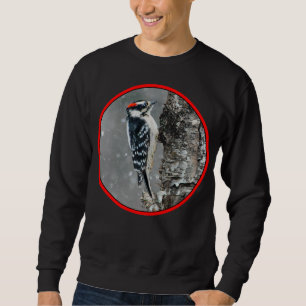 Downy Woodpecker in Snow - Original Photograph Sweatshirt