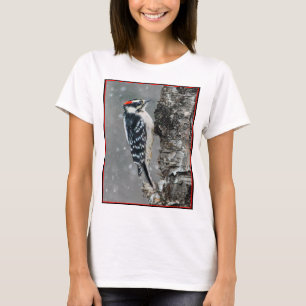 Downy Woodpecker in Snow - Original Photograph T-Shirt