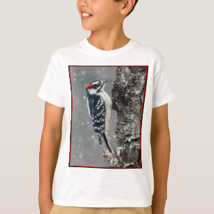 Downy Woodpecker in Snow - Original Photograph T-Shirt