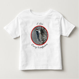 Downy Woodpecker in Snow - Original Photograph Toddler T-shirt
