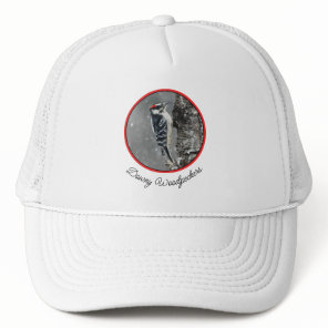 Downy Woodpecker in Snow - Original Photograph Trucker Hat