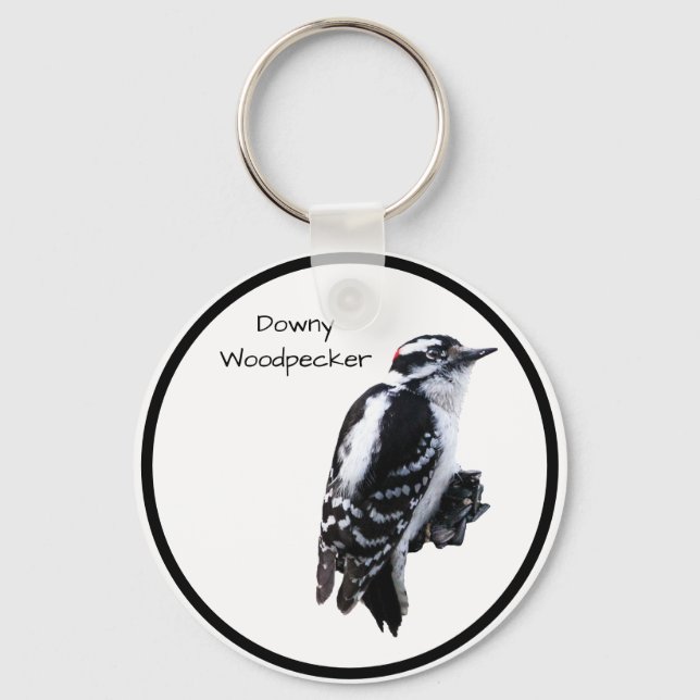 Downy Woodpecker Keychain (Front)