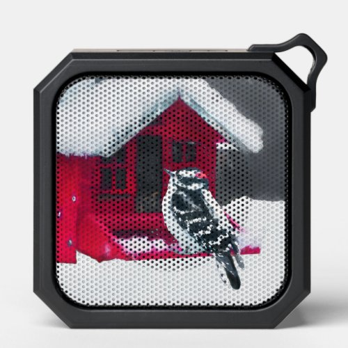 Downy Woodpecker Painting _ Original Bird Art Bluetooth Speaker