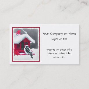 Downy Woodpecker Painting - Original Bird Art Business Card