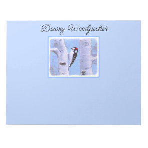 Downy Woodpecker Painting - Original Bird Art Notepad