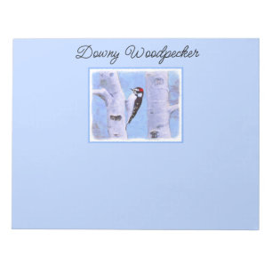 Downy Woodpecker Painting - Original Bird Art Notepad