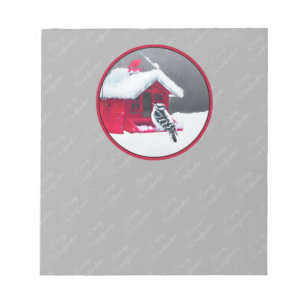 Downy Woodpecker Painting - Original Bird Art Notepad