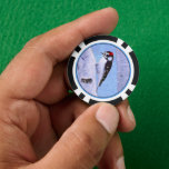 Downy Woodpecker Painting - Original Bird Art Poker Chips