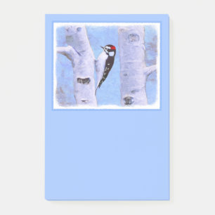 Downy Woodpecker Painting - Original Bird Art Post-it Notes