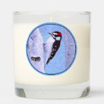 Downy Woodpecker Painting - Original Bird Art Scented Candle